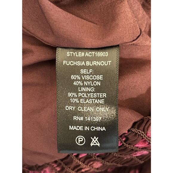 ASTR THE LABEL Perkins Fuchsia Burnout Floral Balloon Sleeve Polka Blouse Sz XS - Picture 12 of 12